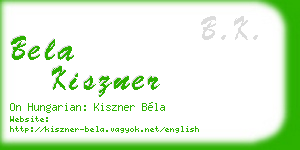 bela kiszner business card